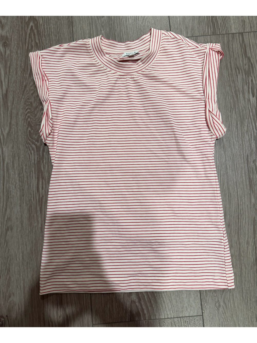 pistola White and Red Striped Short Sleeve Tee